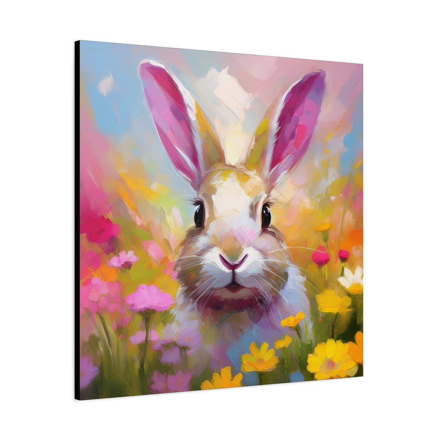 Bunny Rabbit Frameless Canvas Wall Art Sizes 10”x10” – 36”x36”