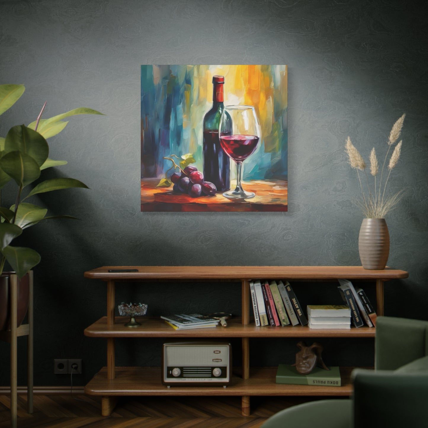 Red Wine Frameless Canvas Wall Art Sizes 10”x10” – 36”x36”
