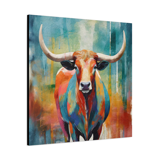 Texas Longhorn Frameless Canvas Wall Art Sizes 10”x10” – 36”x36”