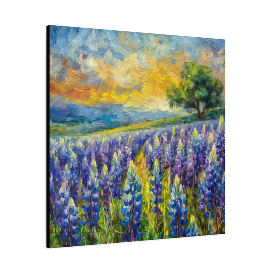 Bluebonnets Frameless Canvas Wall Art Sizes 10”x10” – 36”x36”