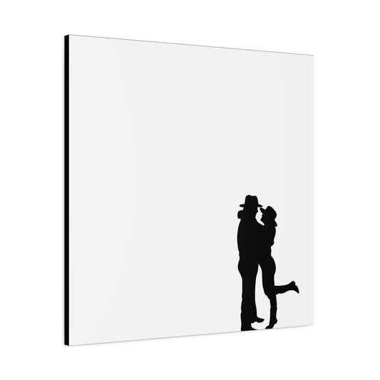 Shadow Cowboy Cowgirl Lovers Frameless Canvas Wall Art Sizes 10”x10” – 36”x36”