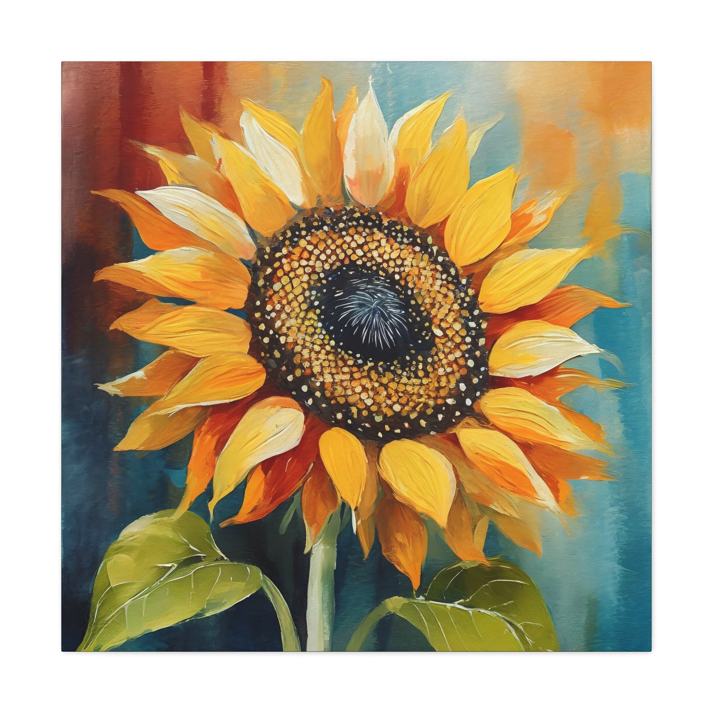 Sunflower Frameless Canvas Wall Art Sizes 10”x10” – 36”x36”