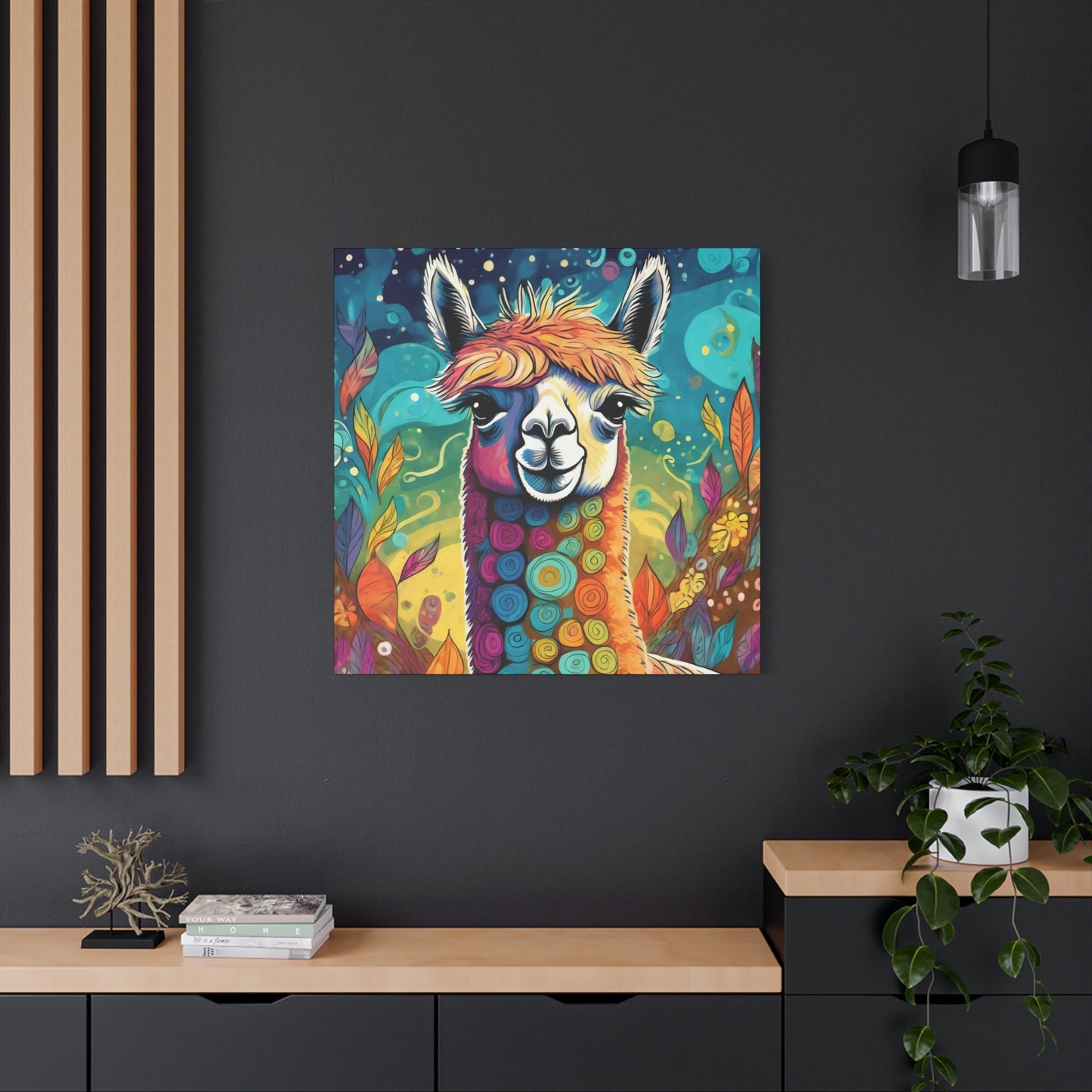 Llama Frameless Canvas Wall Art Sizes 10”x10” – 36”x36”