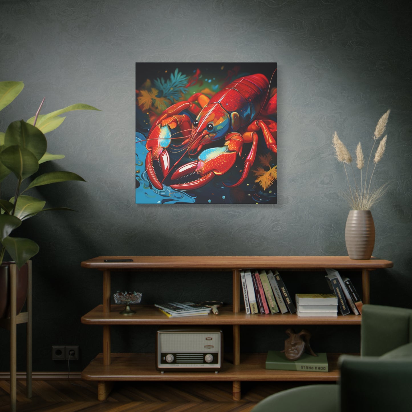 Crawfish Frameless Canvas Wall Art Sizes 10”x10” – 36”x36”