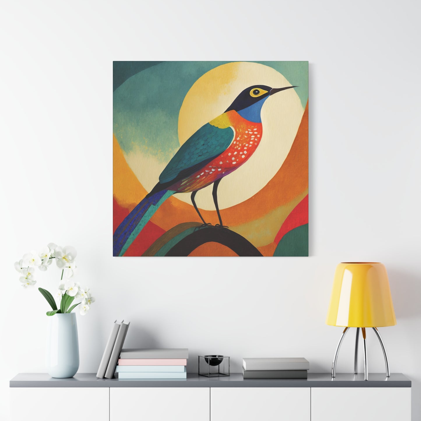 Bird Frameless Canvas Wall Art Sizes 10”x10” – 36”x36”