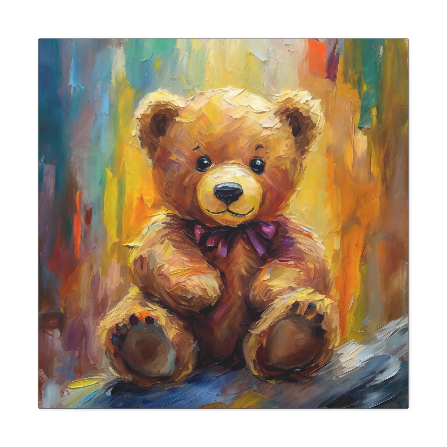 Teddy Bear Frameless Canvas Wall Art Sizes 10”x10” – 36”x36”