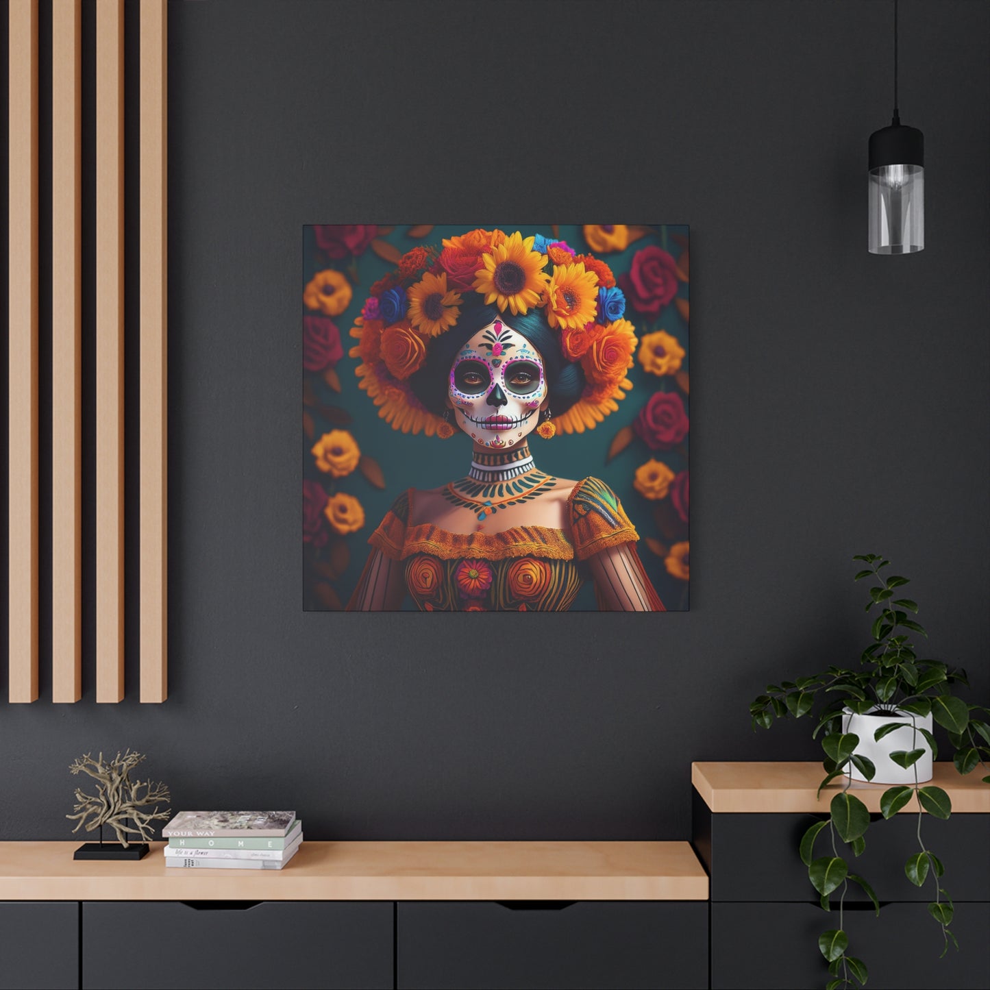 La Catrina Frameless Canvas Wall Art Sizes 10”x10” – 36”x36”
