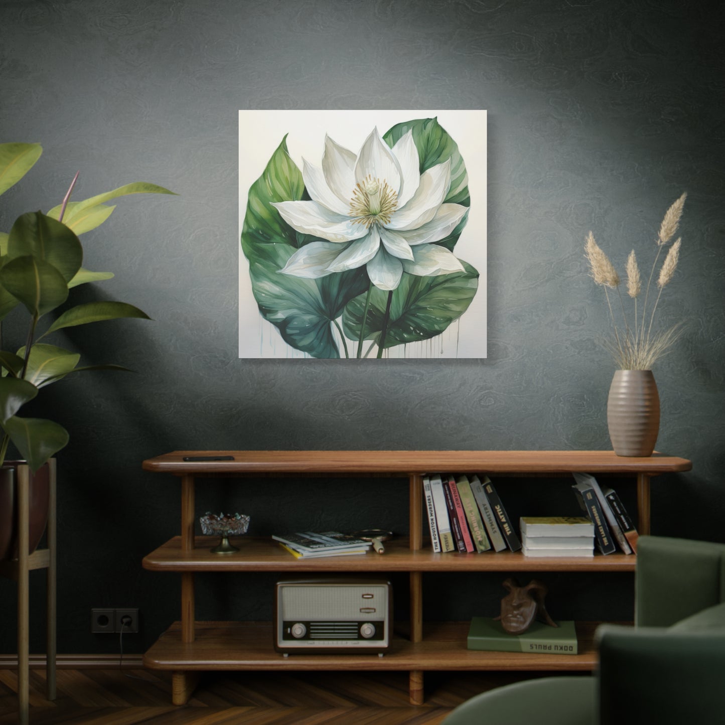 Peace Lily Frameless Canvas Wall Art Sizes 10”x10” – 36”x36”