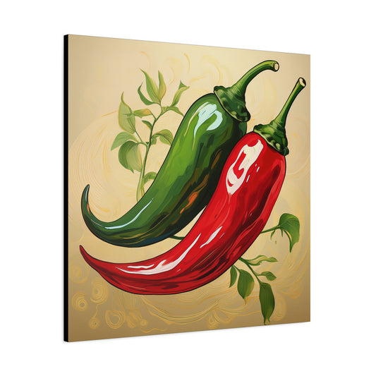 Chili Peppers Frameless Canvas Wall Art Sizes 10”x10” – 36”x36”