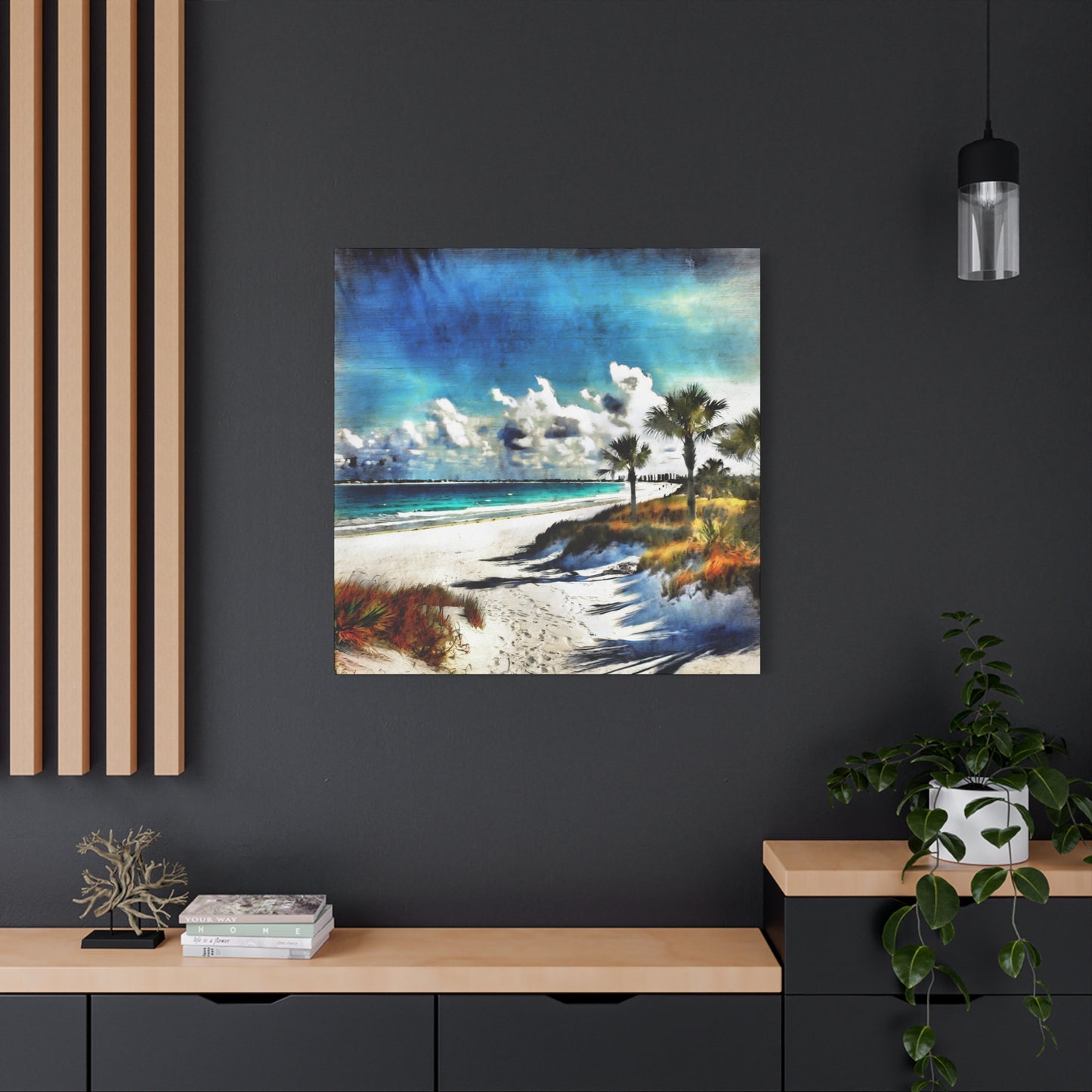 Beach Frameless Canvas Wall Art Sizes 10”x10” – 36”x36”