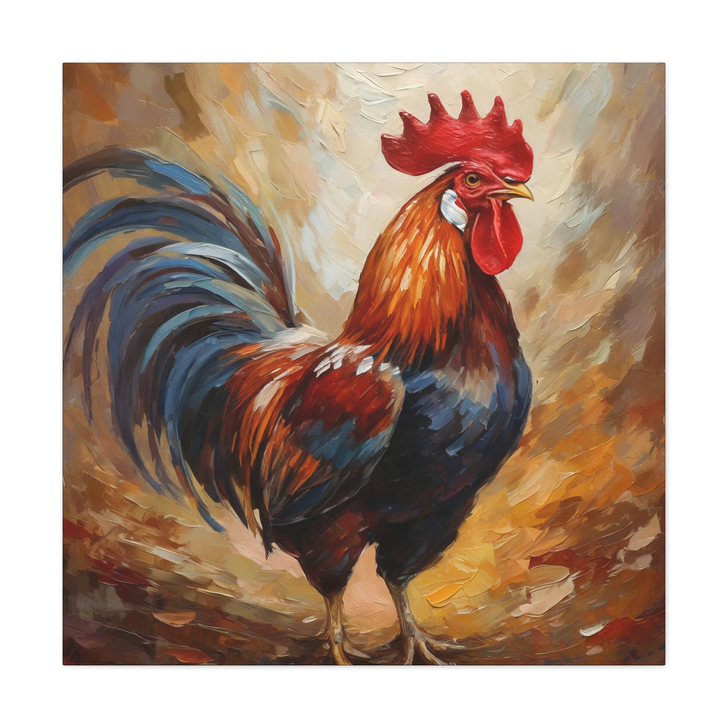 Rooster Frameless Canvas Wall Art Sizes 10”x10” – 36”x36”