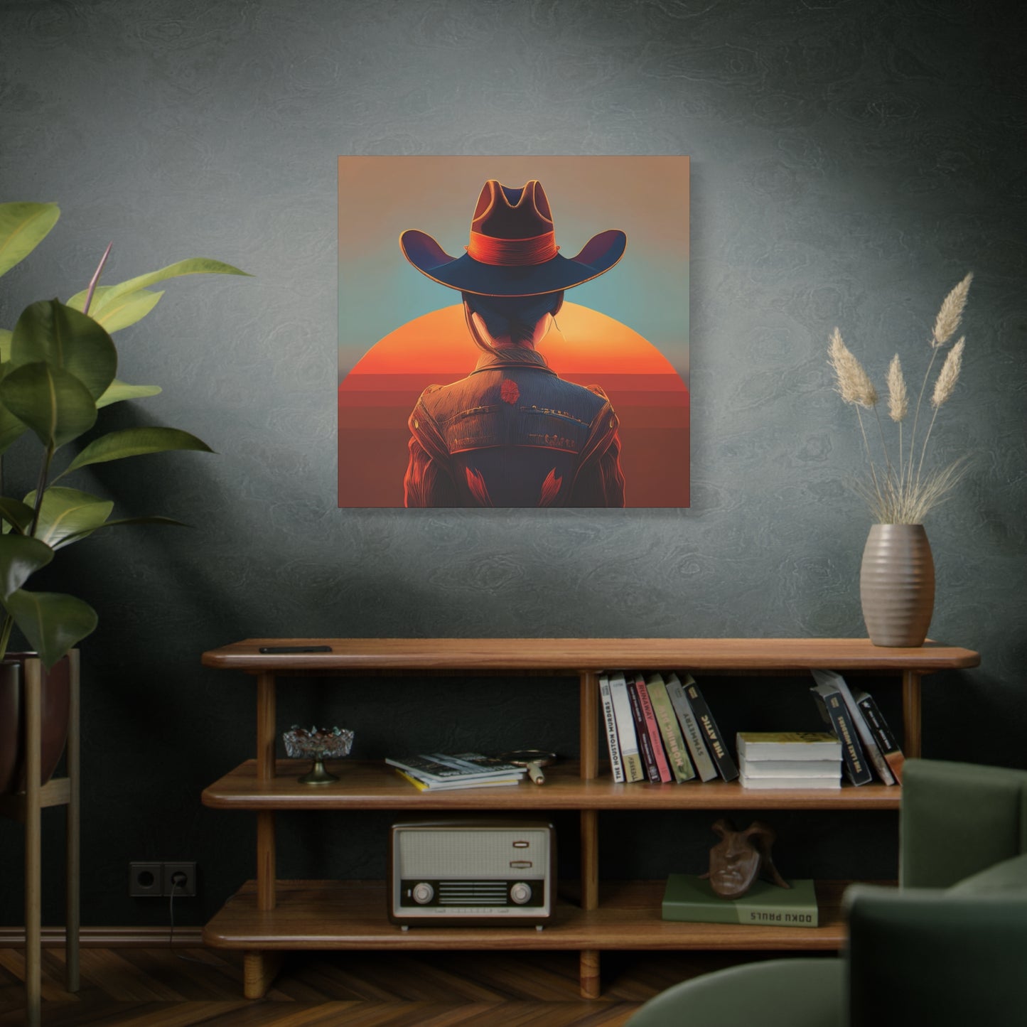 Modern Cowgirl Frameless Canvas Wall Art Sizes 10”x10” – 36”x36”