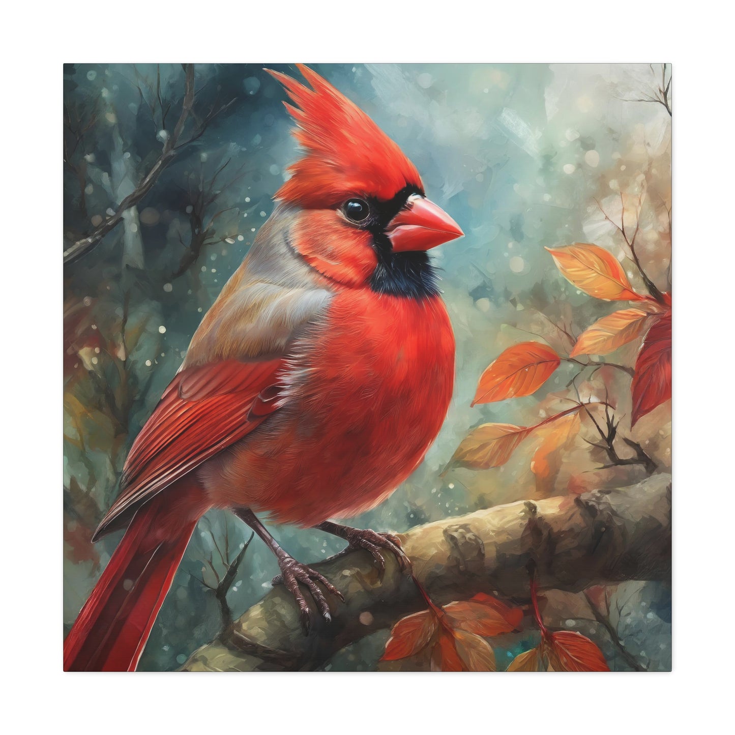 Cardinal Frameless Canvas Wall Art Sizes 10”x10” – 36”x36”