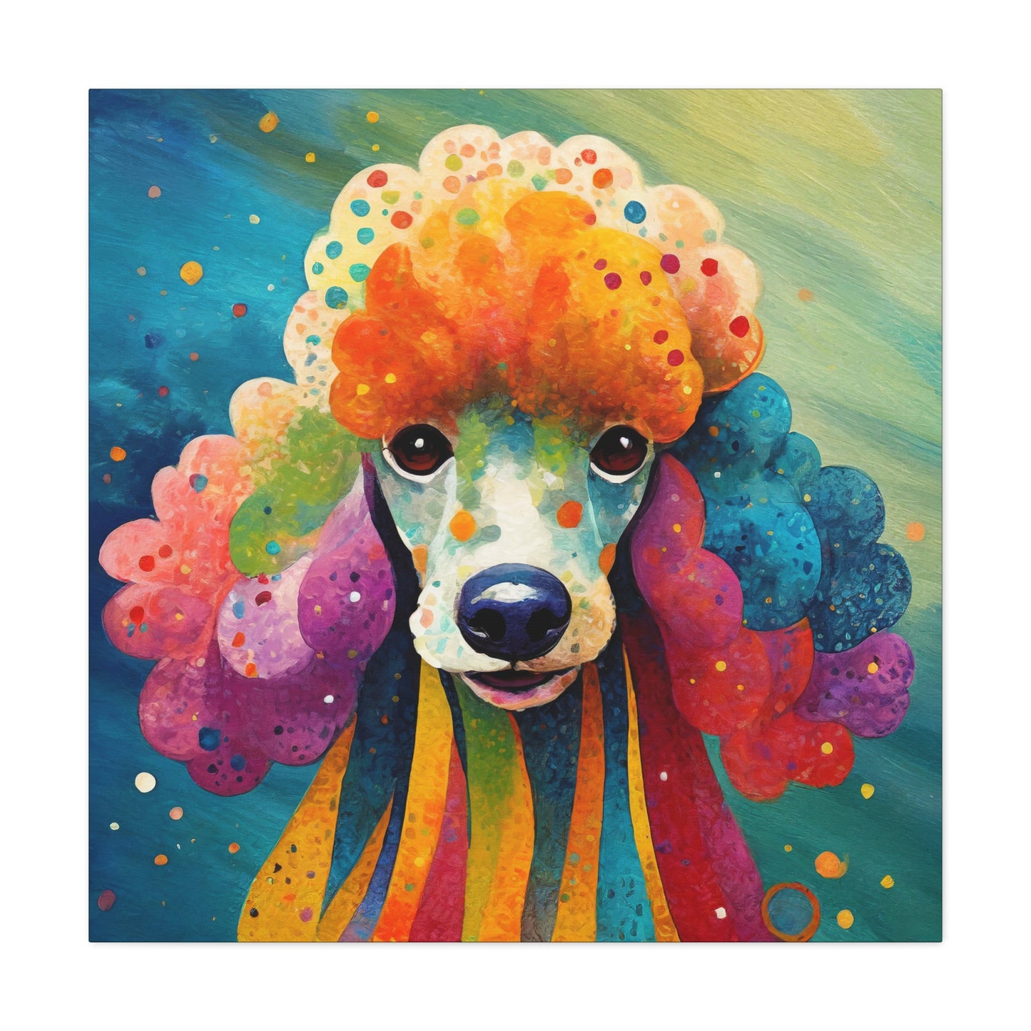 Poodle Frameless Canvas Wall Art Sizes 10”x10” – 36”x36”