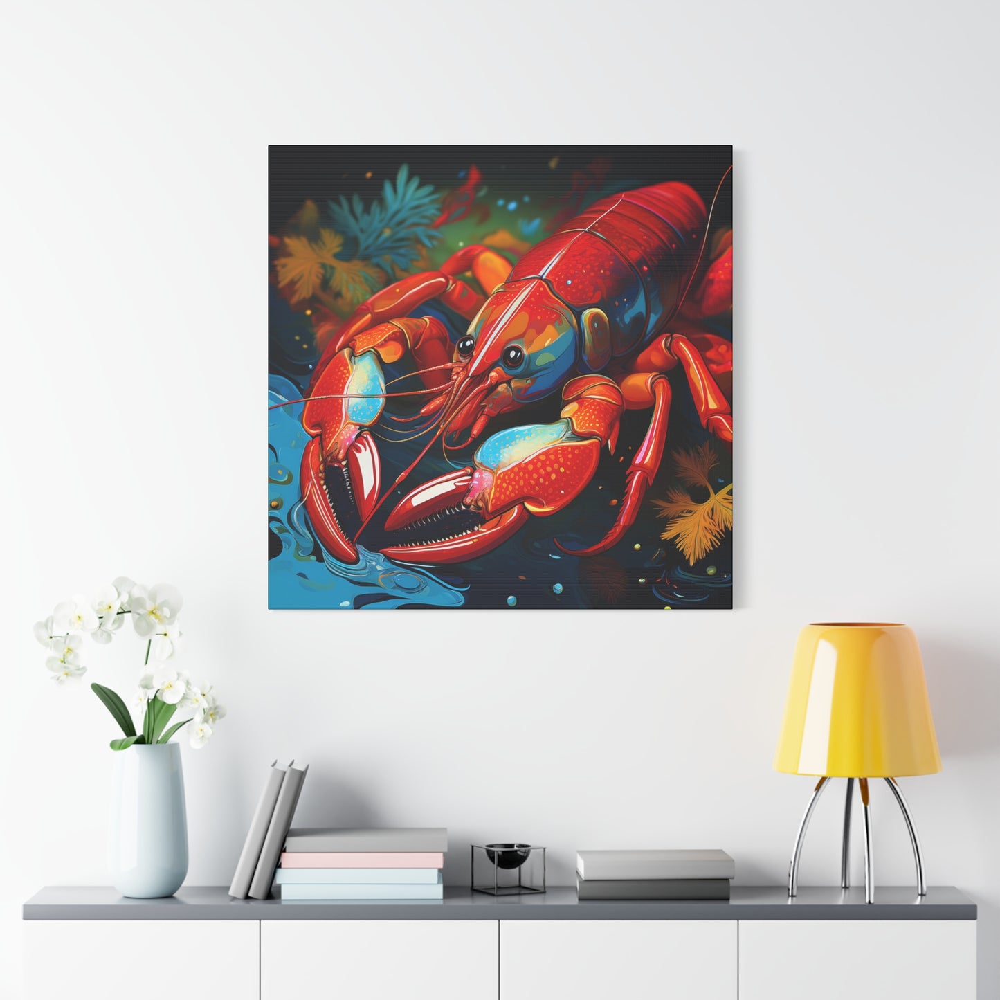 Crawfish Frameless Canvas Wall Art Sizes 10”x10” – 36”x36”