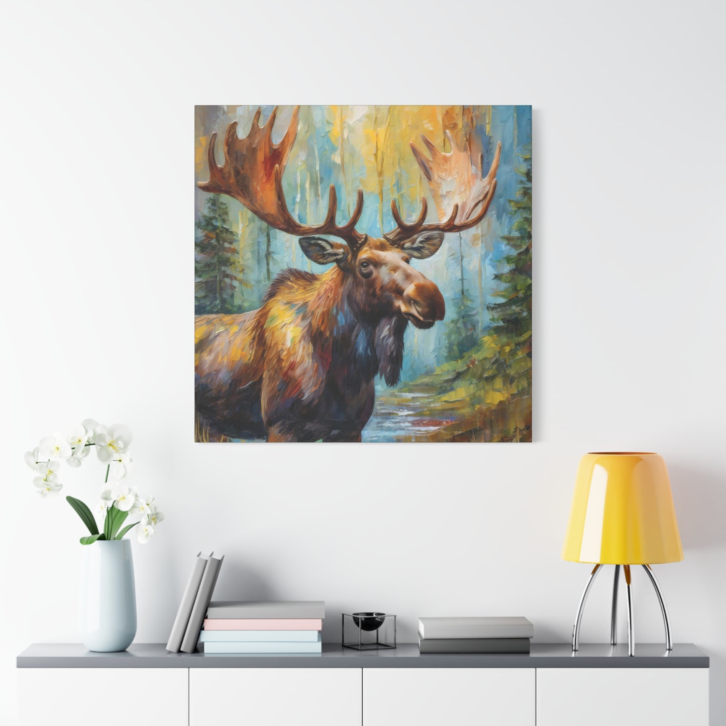 Moose Frameless Canvas Wall Art Sizes 10”x10” – 36”x36”