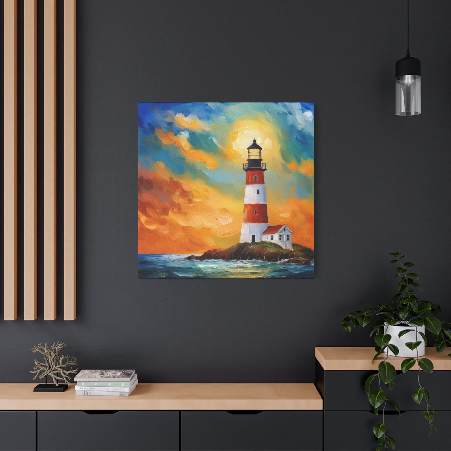 Lighthouse Frameless Canvas Wall Art Sizes 10”x10” – 36”x36”