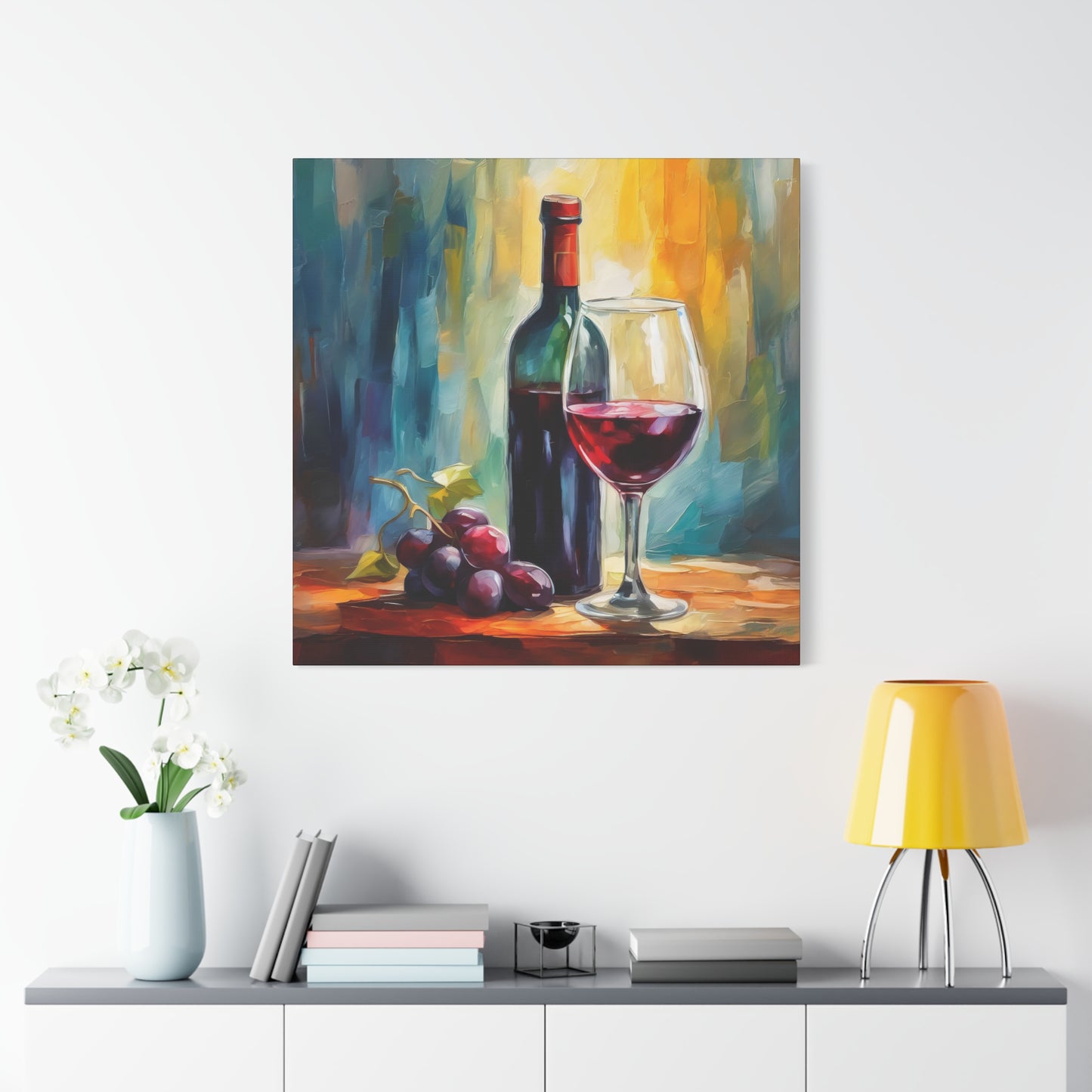 Red Wine Frameless Canvas Wall Art Sizes 10”x10” – 36”x36”
