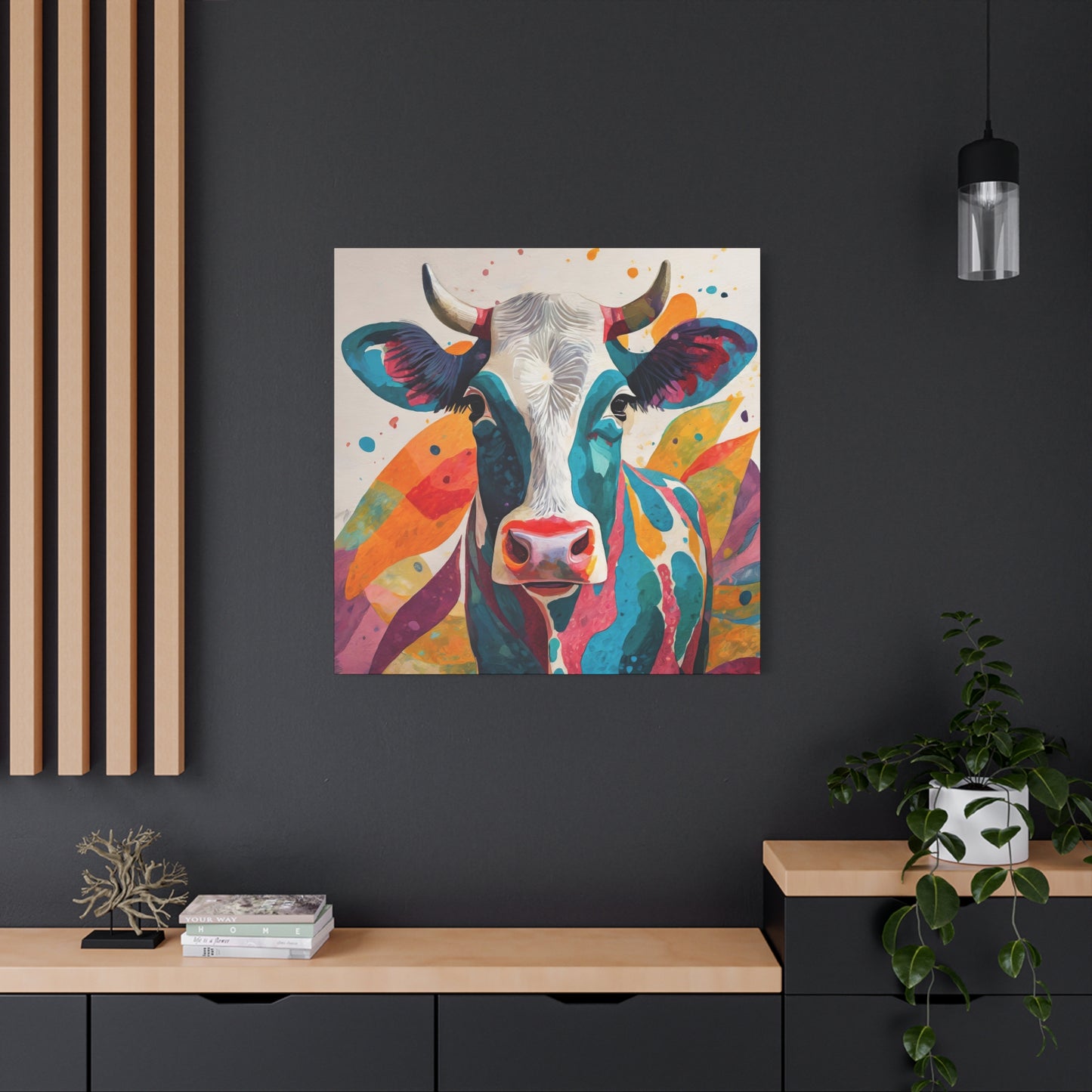 Cow Frameless Canvas Wall Art Sizes 10”x10” – 36”x36”