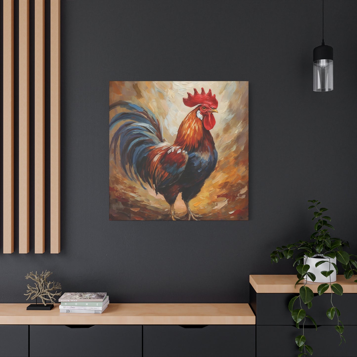 Rooster Frameless Canvas Wall Art Sizes 10”x10” – 36”x36”