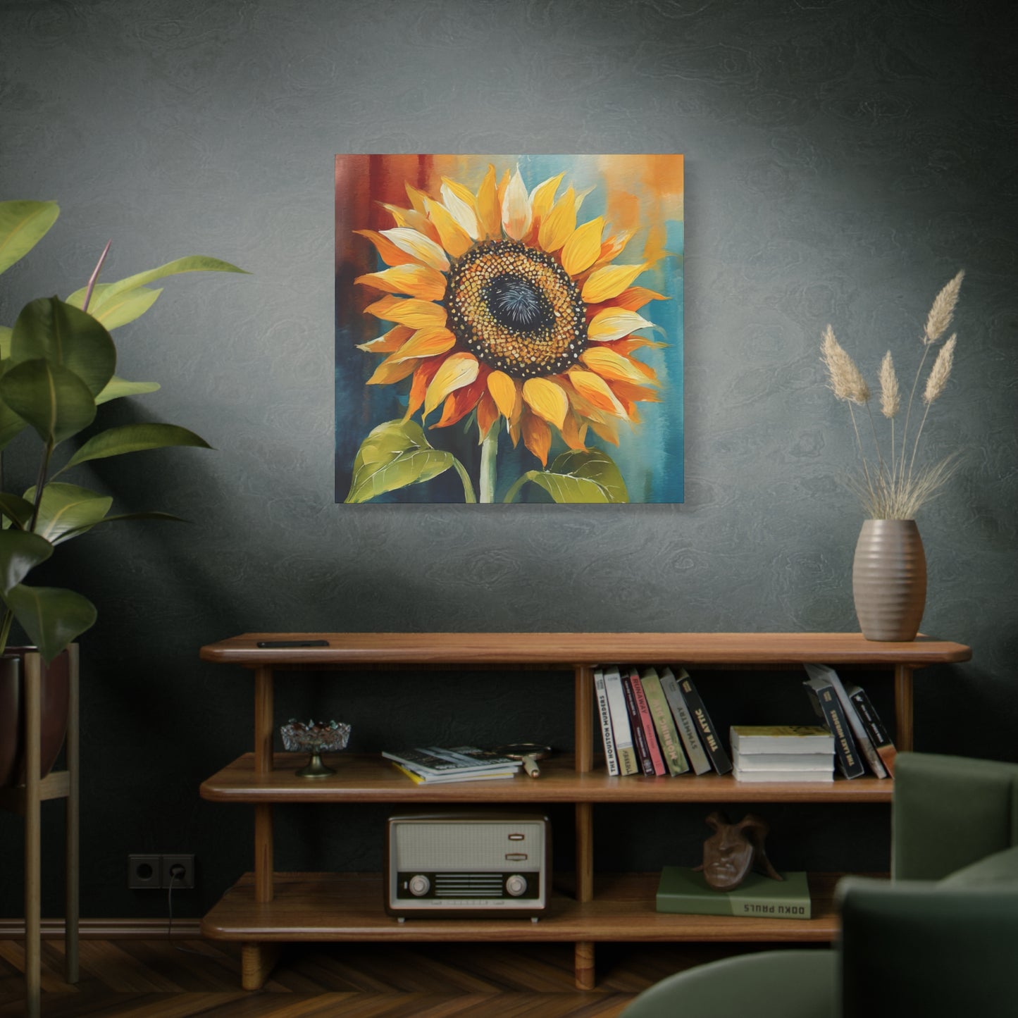 Sunflower Frameless Canvas Wall Art Sizes 10”x10” – 36”x36”