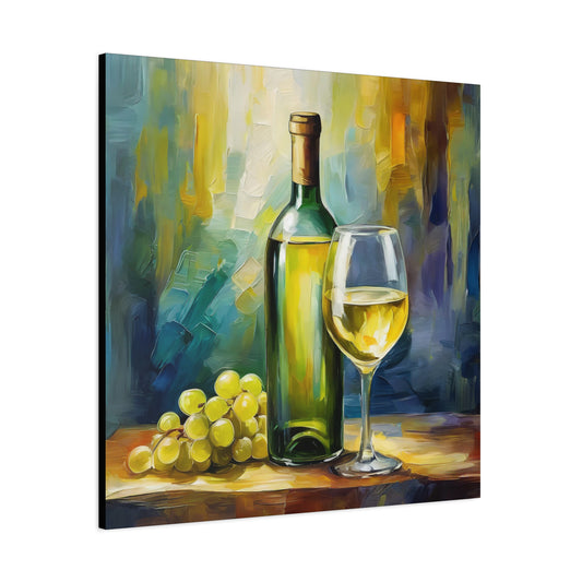 White Wine Frameless Canvas Wall Art Sizes 10”x10” – 36”x36”