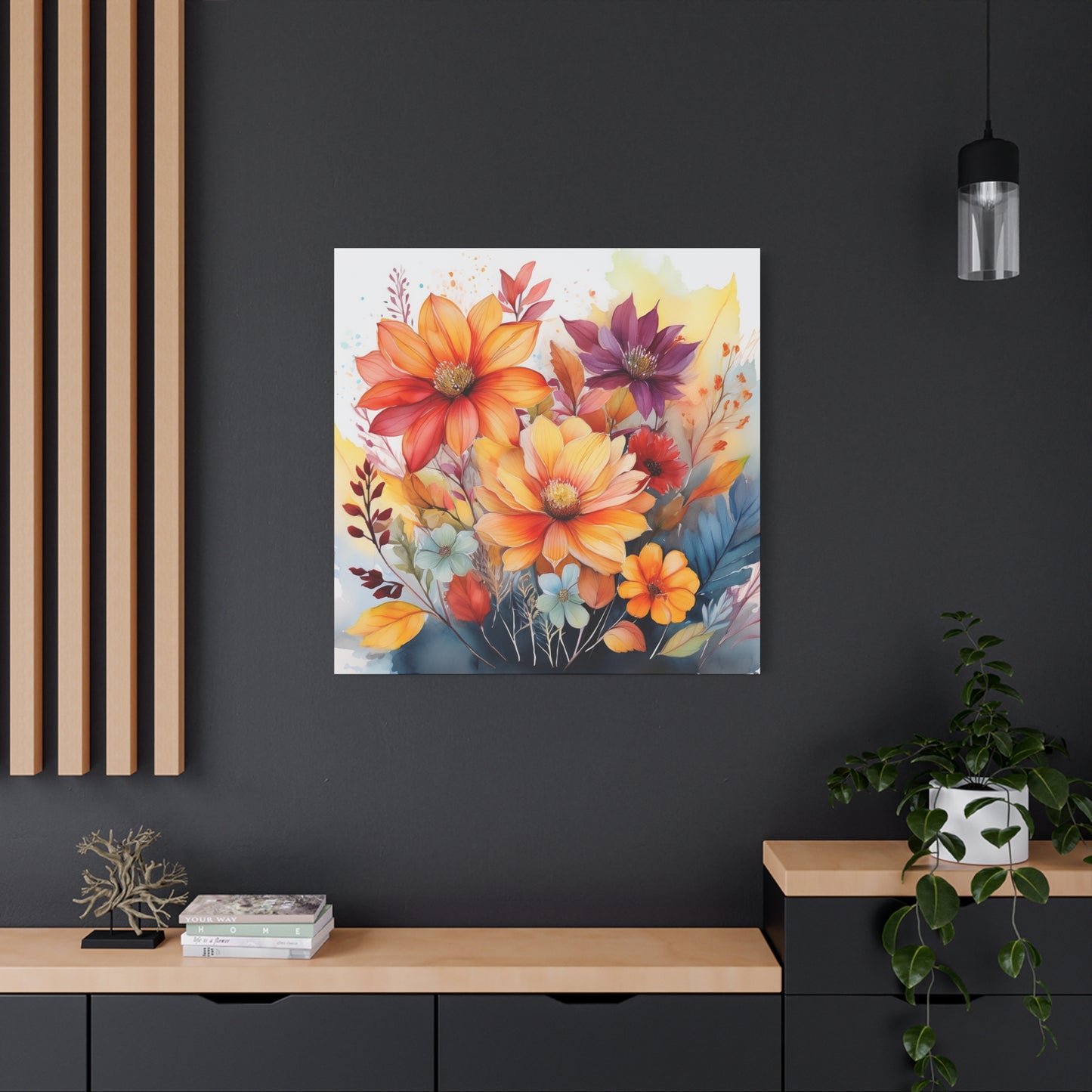 Wild Flowers Frameless Canvas Wall Art Sizes 10”x10” – 36”x36”