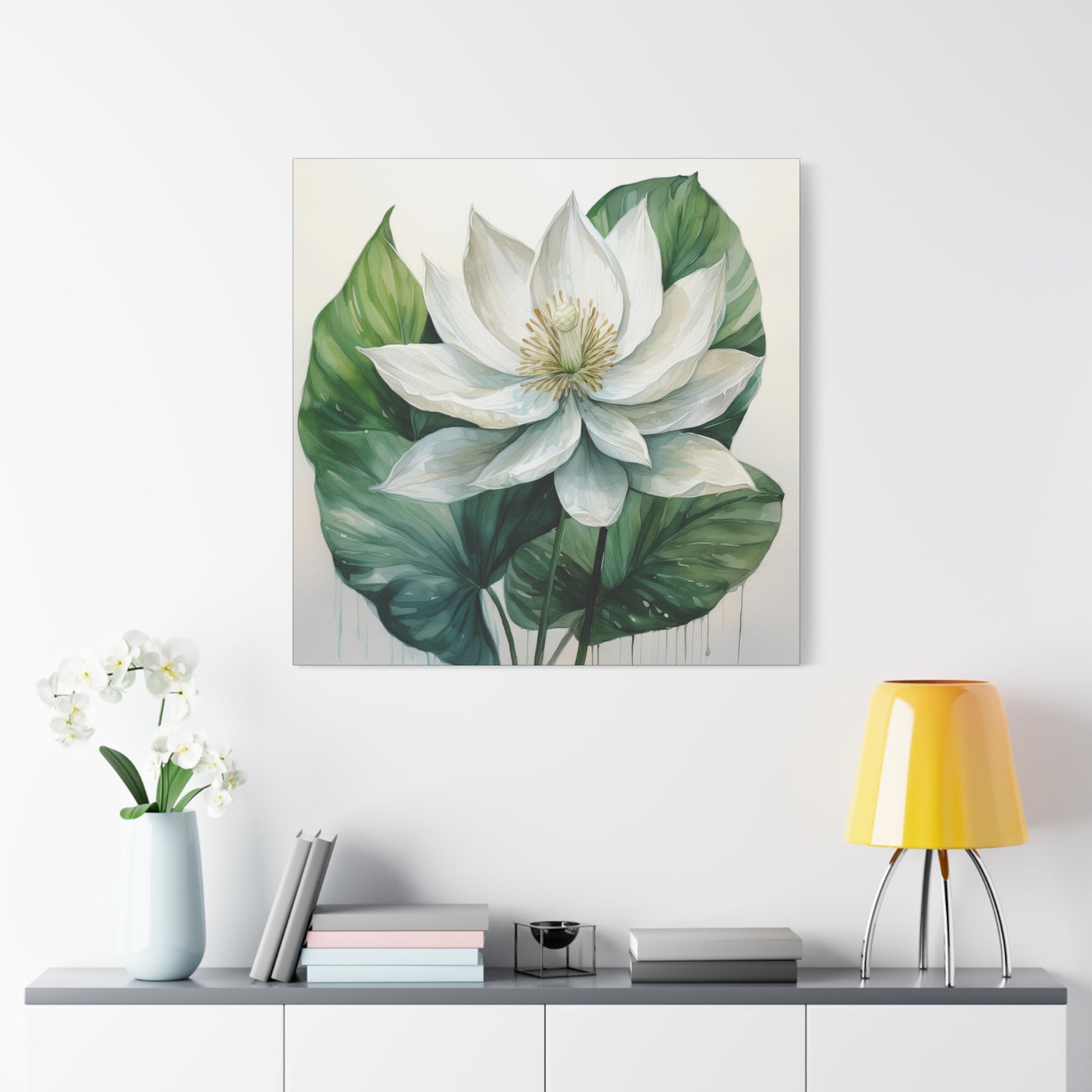 Peace Lily Frameless Canvas Wall Art Sizes 10”x10” – 36”x36”