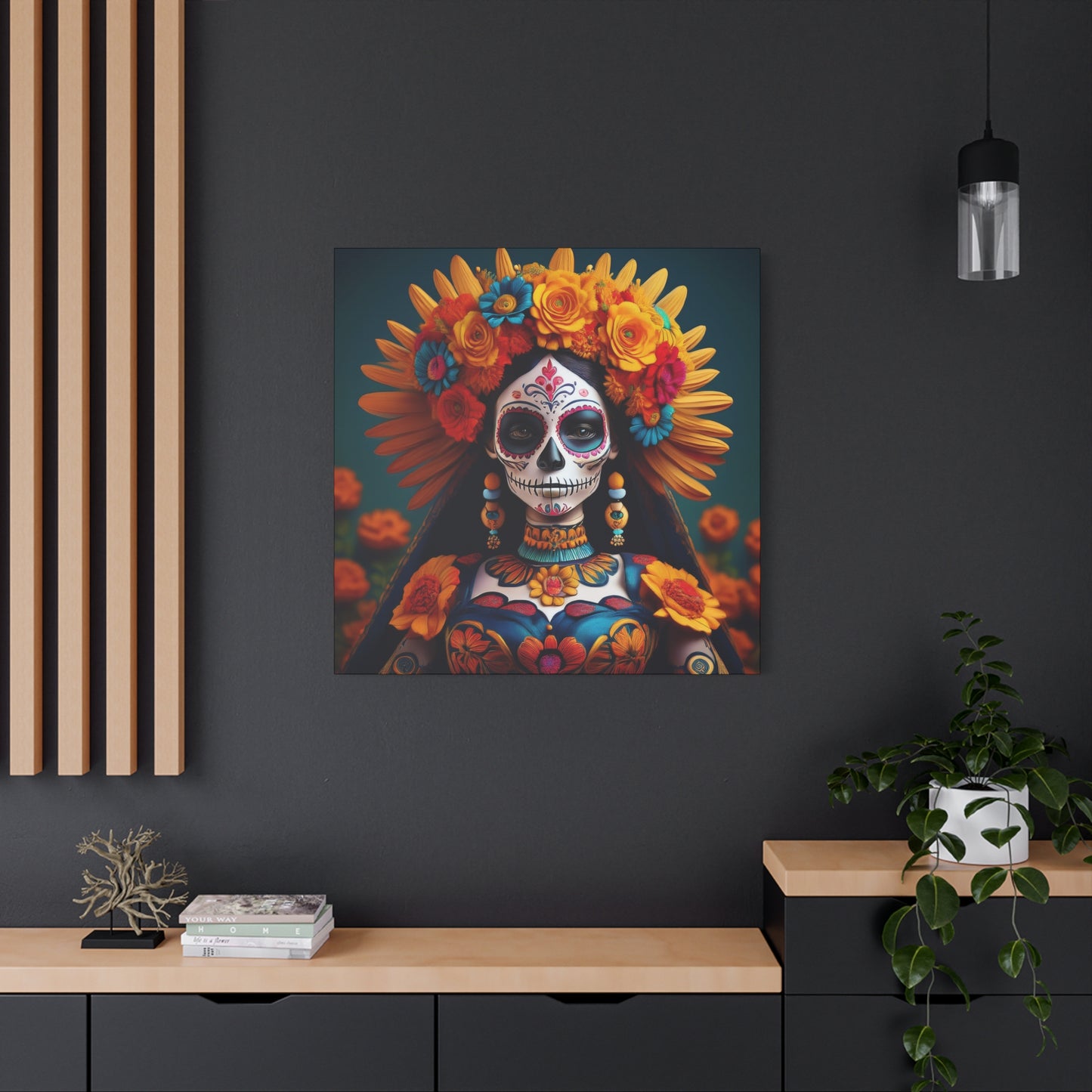 La Catrina Frameless Canvas Wall Art Sizes 10”x10” – 36”x36”