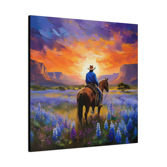 Cowboy Frameless Canvas Wall Art Sizes 10”x10” – 36”x36”