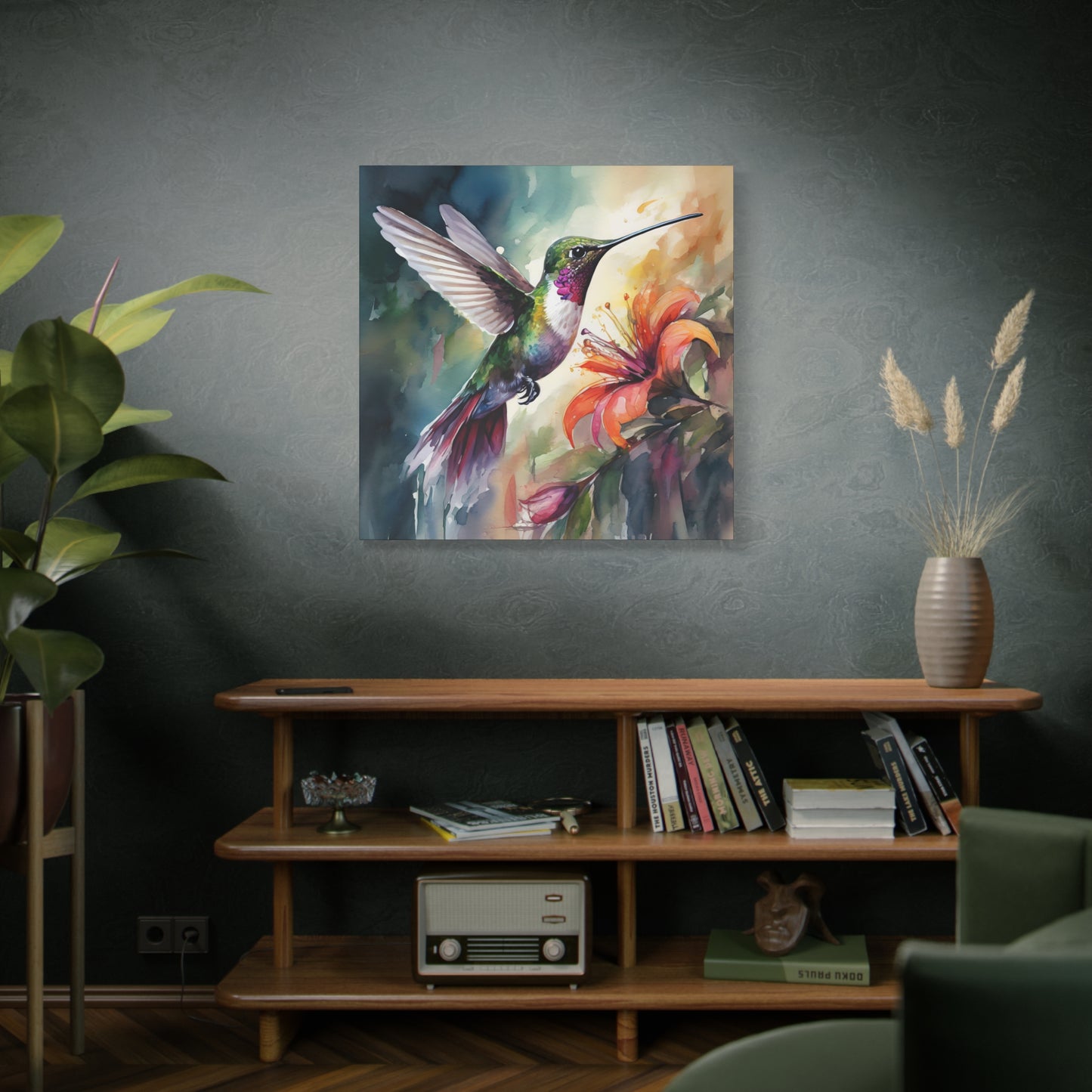 Hummingbird Frameless Canvas Wall Art Sizes 10”x10” – 36”x36”