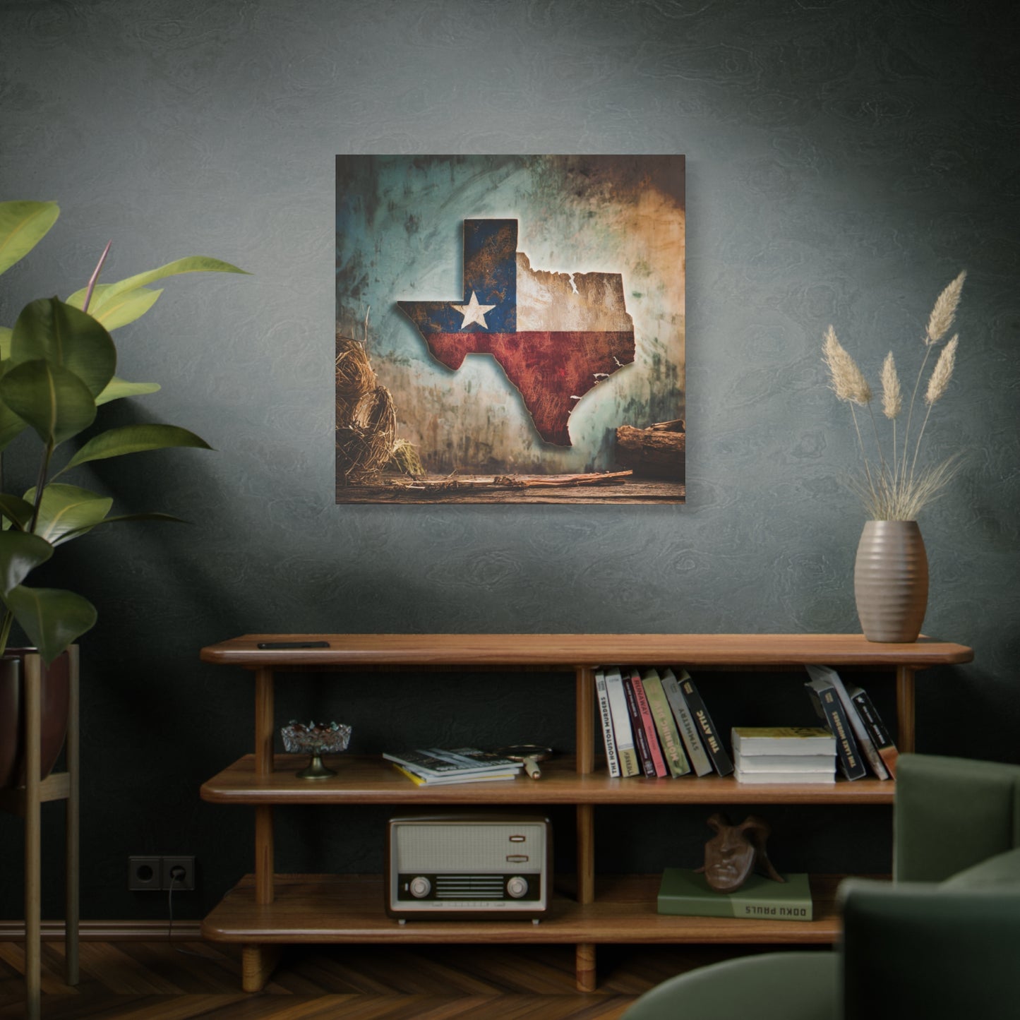 Rustic Texas Flag Frameless Canvas Wall Art Sizes 10”x10” – 36”x36”