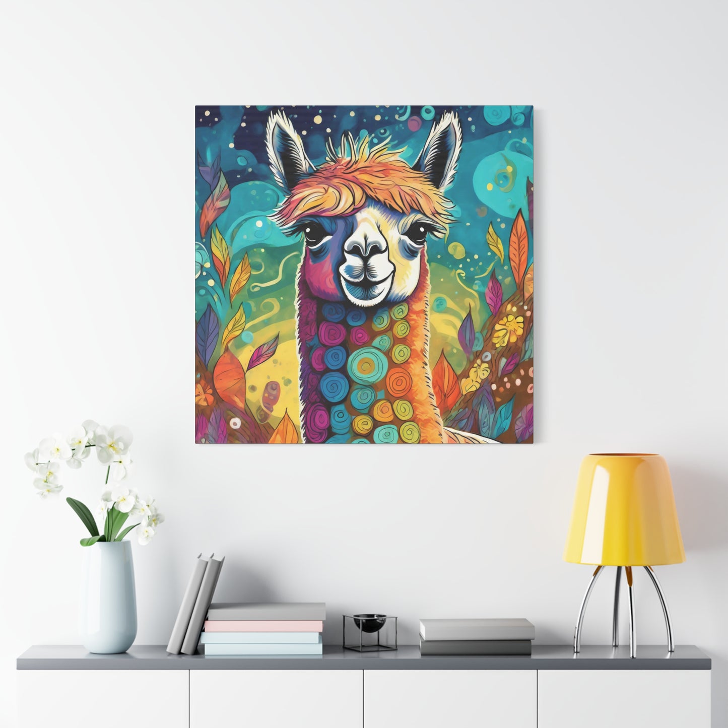 Llama Frameless Canvas Wall Art Sizes 10”x10” – 36”x36”
