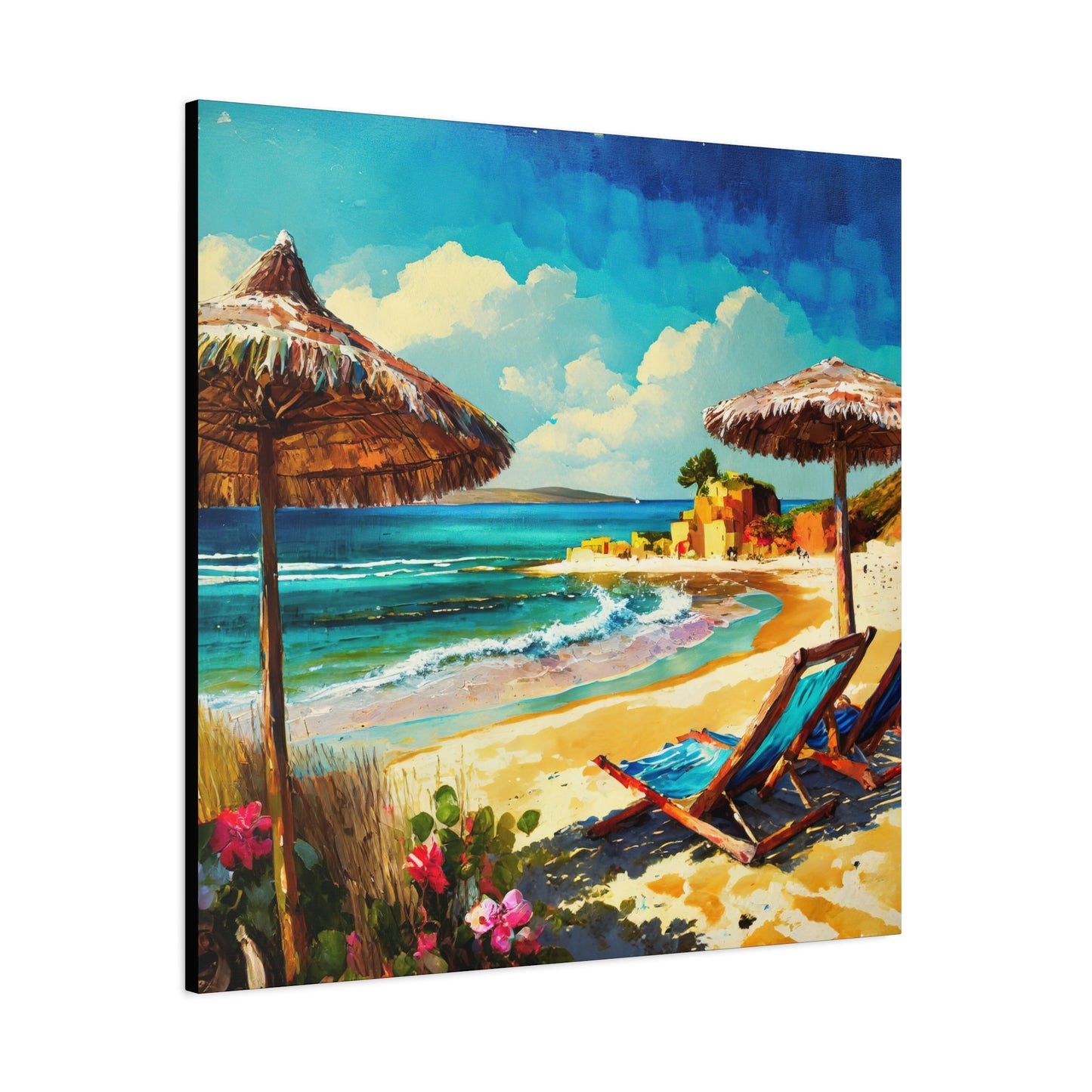 Beach Frameless Canvas Wall Art Sizes 10”x10” – 36”x36”