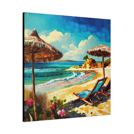 Beach Frameless Canvas Wall Art Sizes 10”x10” – 36”x36”