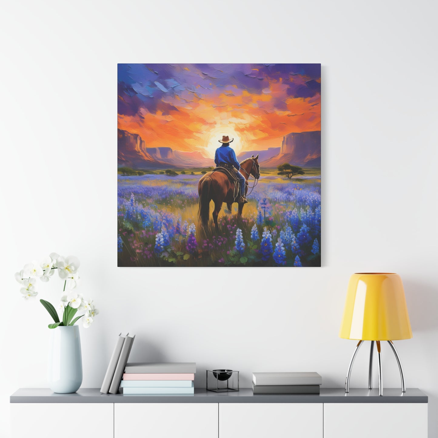 Cowboy Frameless Canvas Wall Art Sizes 10”x10” – 36”x36”