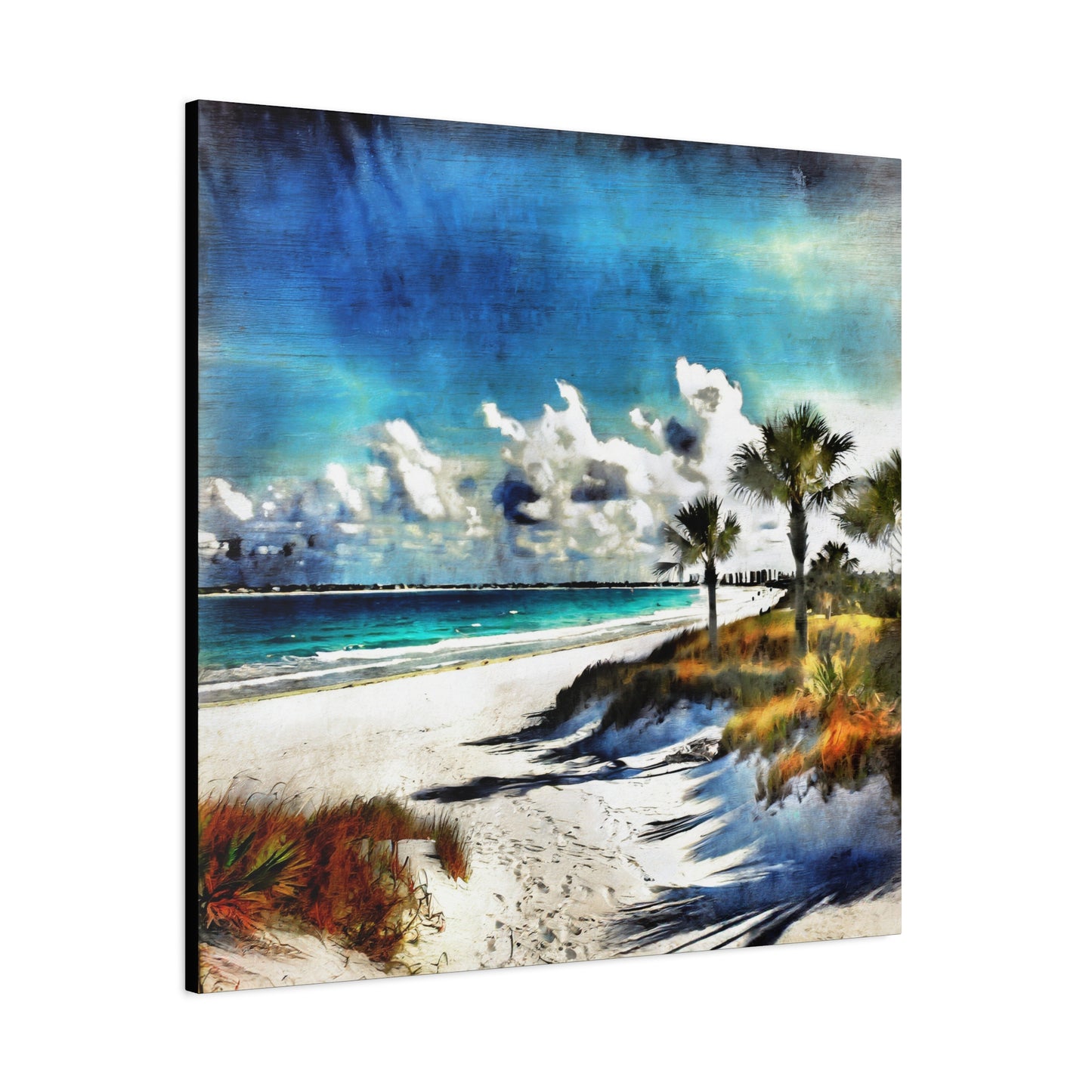 Beach Frameless Canvas Wall Art Sizes 10”x10” – 36”x36”