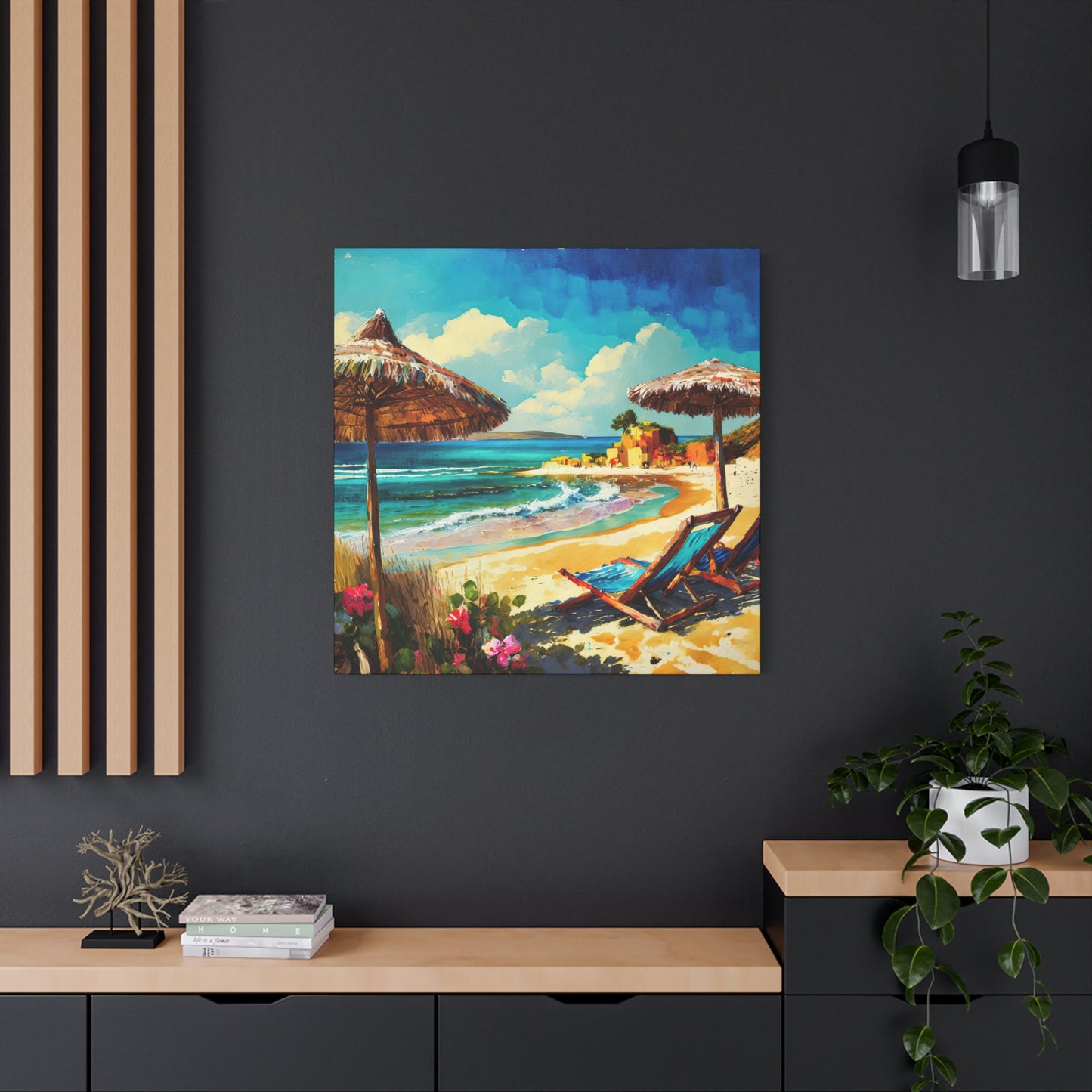 Beach Frameless Canvas Wall Art Sizes 10”x10” – 36”x36”