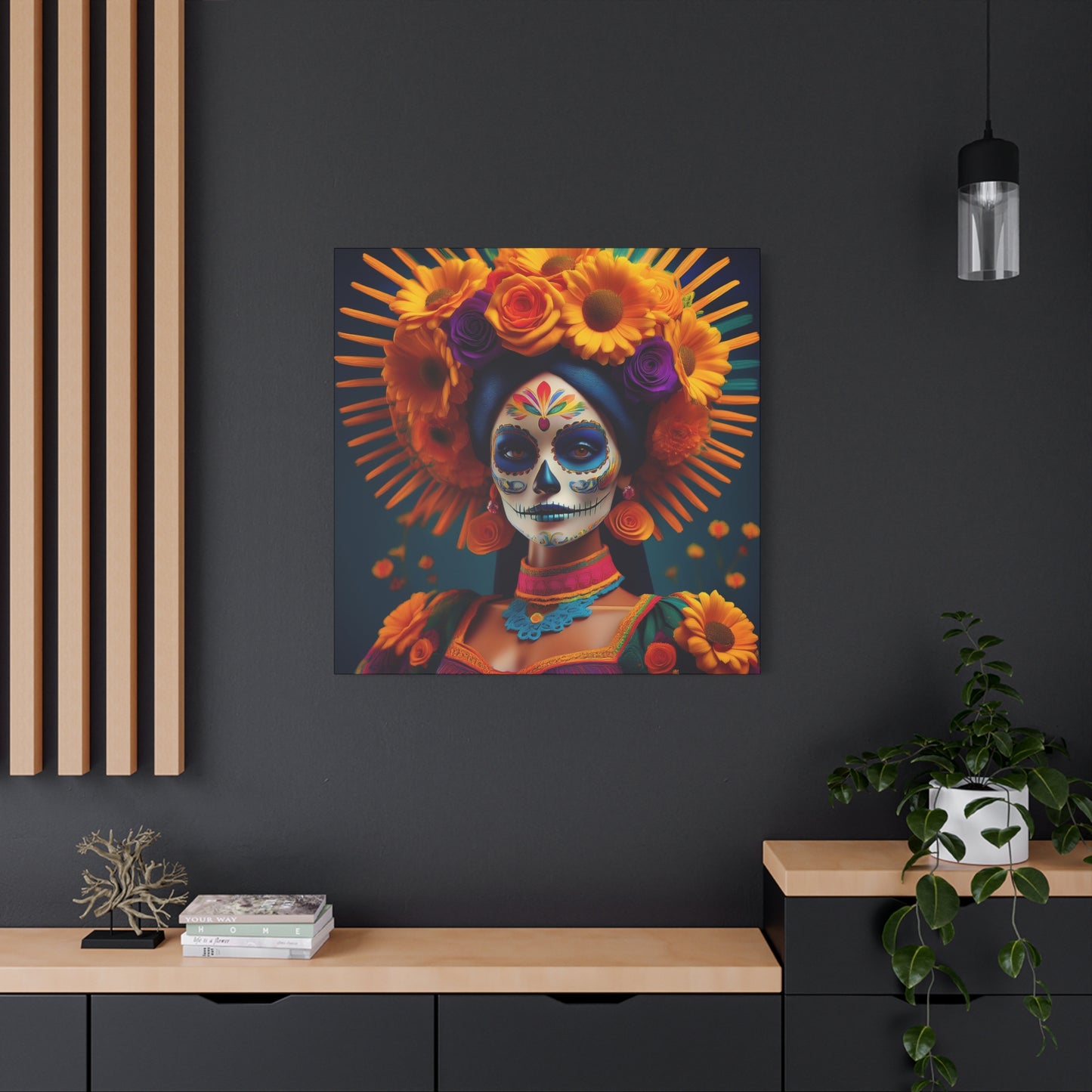 La Catrina Frameless Canvas Wall Art Sizes 10”x10” – 36”x36”