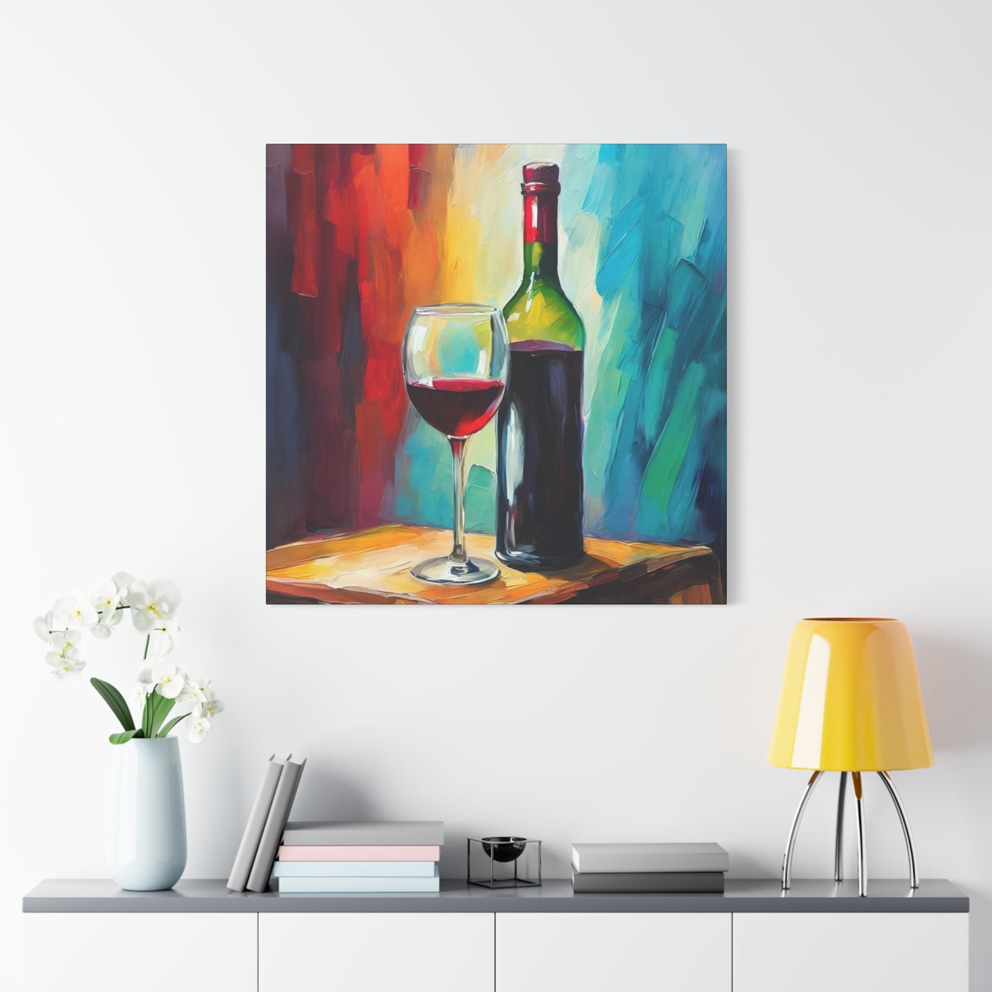 Red Wine Frameless Canvas Wall Art Sizes 10”x10” – 36”x36”
