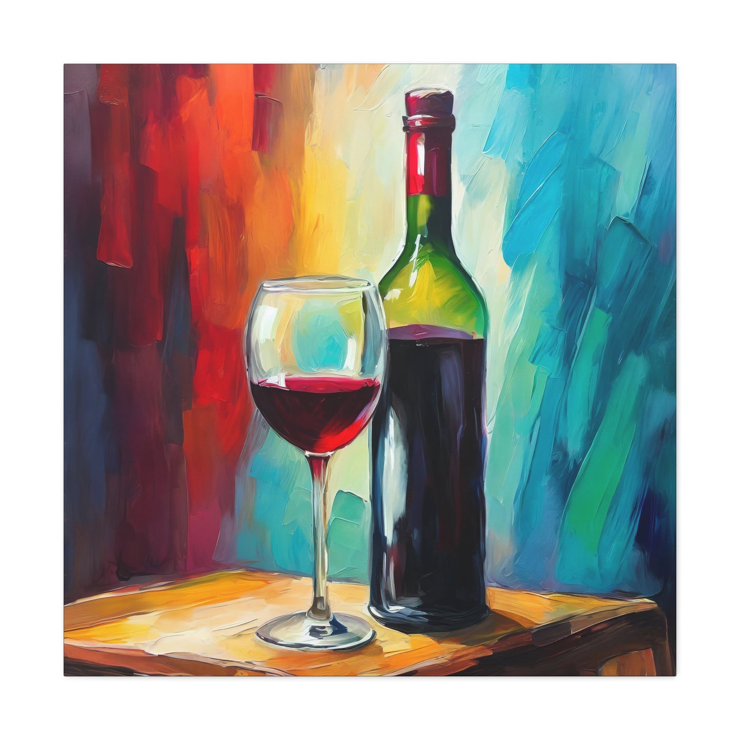 Red Wine Frameless Canvas Wall Art Sizes 10”x10” – 36”x36”