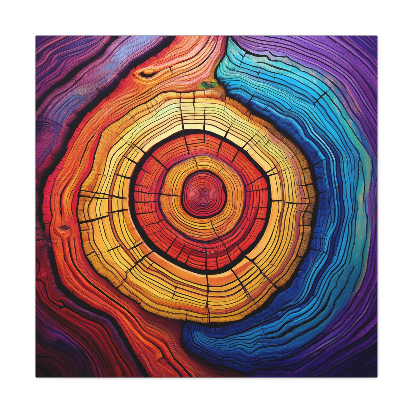 Colorful Woodgrain Frameless Canvas Wall Art Sizes 10”x10” – 36”x36”