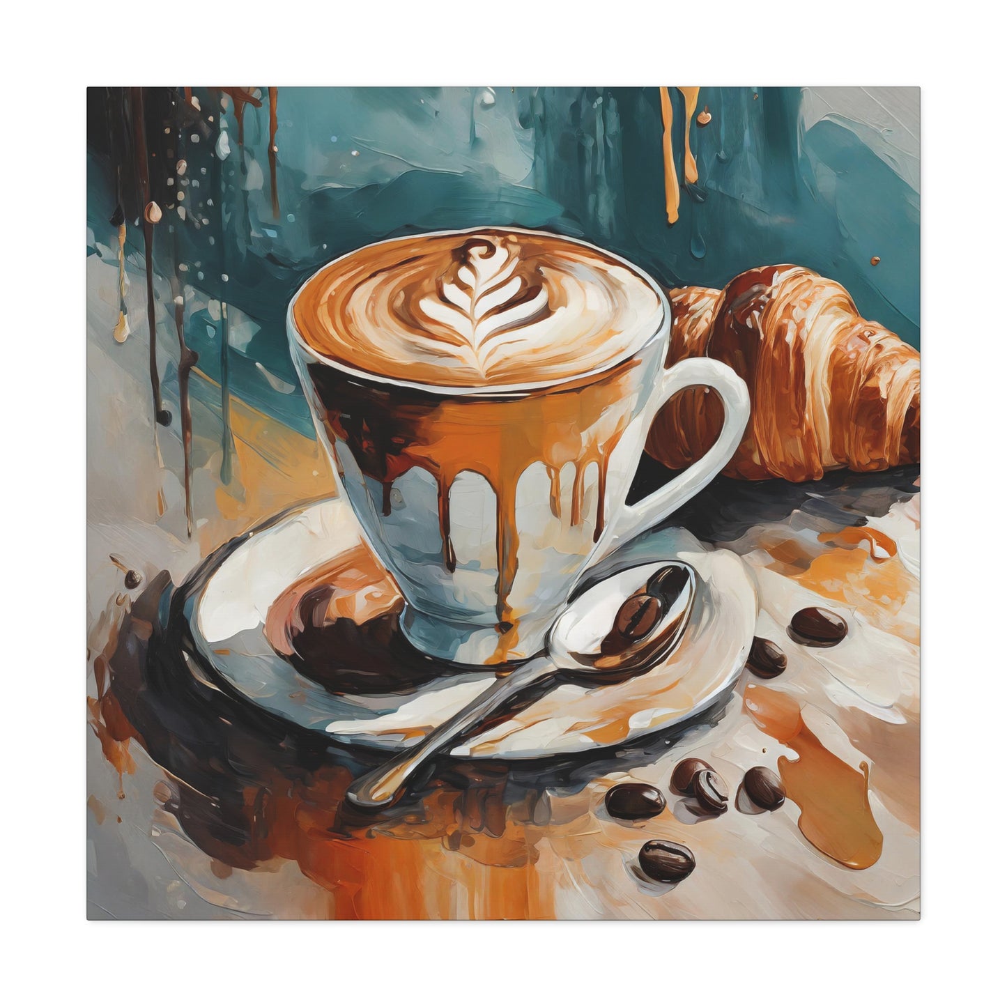 Coffee Frameless Canvas Wall Art Sizes 10”x10” – 36”x36”