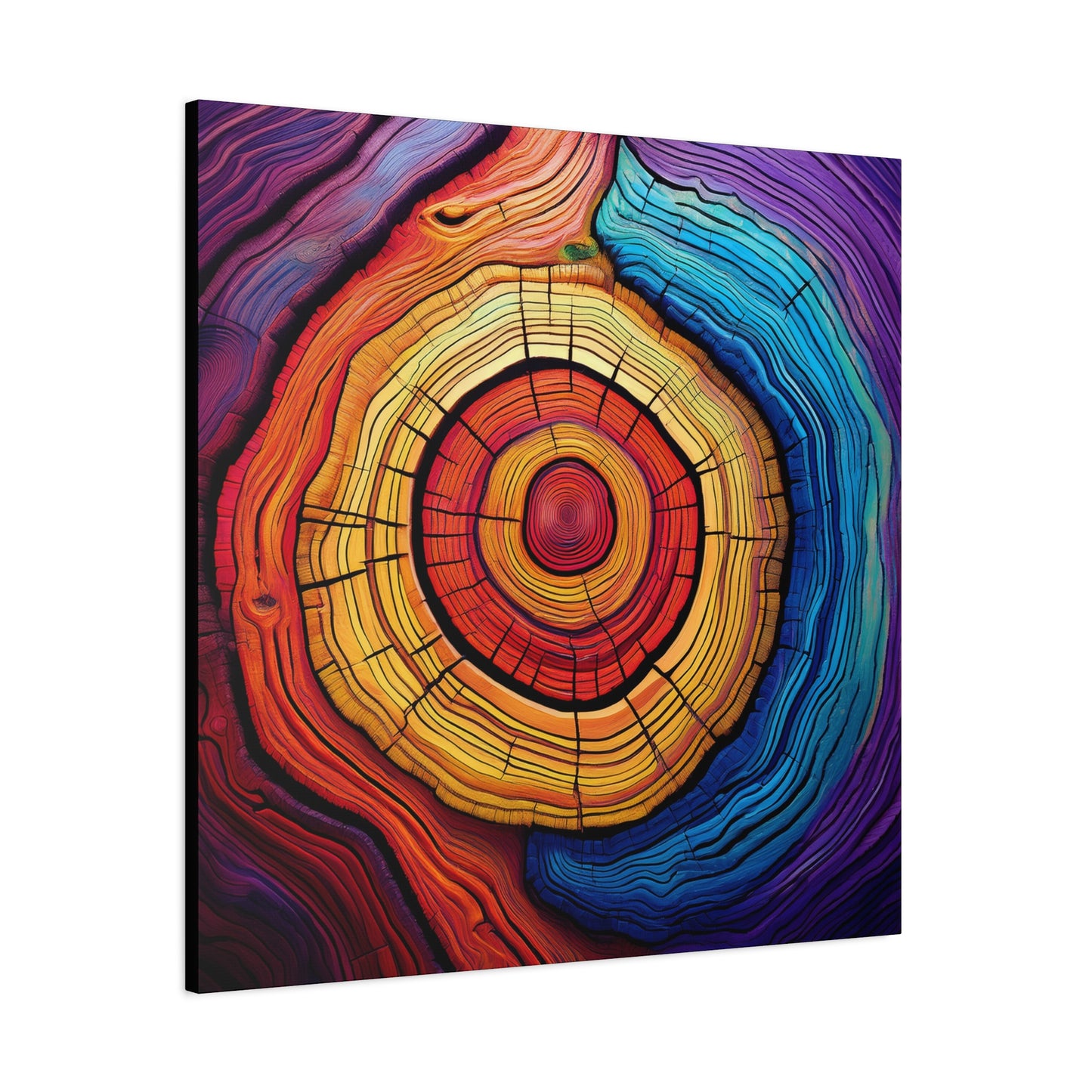 Colorful Woodgrain Frameless Canvas Wall Art Sizes 10”x10” – 36”x36”