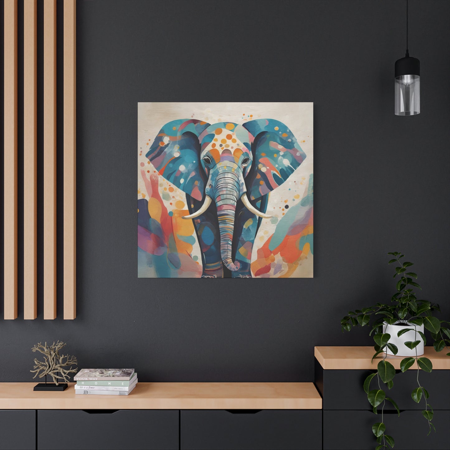Elephant Frameless Canvas Wall Art Sizes 10”x10” – 36”x36”