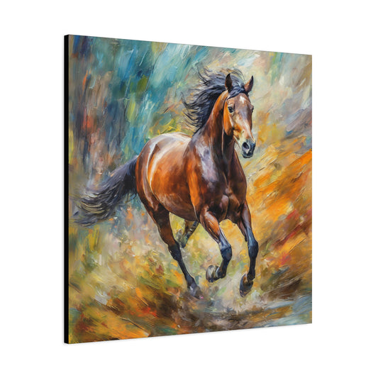 Horse Running Frameless Canvas Wall Art Sizes 10”x10” – 36”x36”