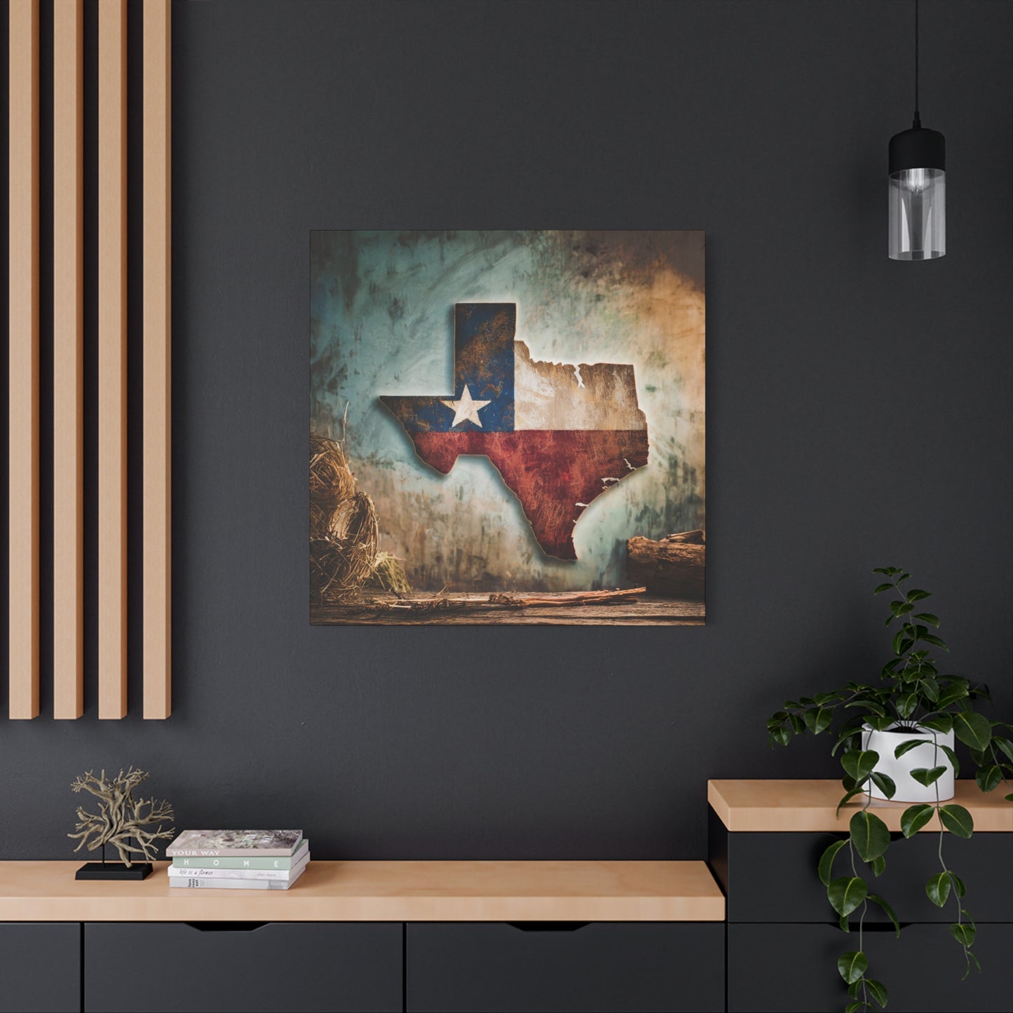 Rustic Texas Flag Frameless Canvas Wall Art Sizes 10”x10” – 36”x36”