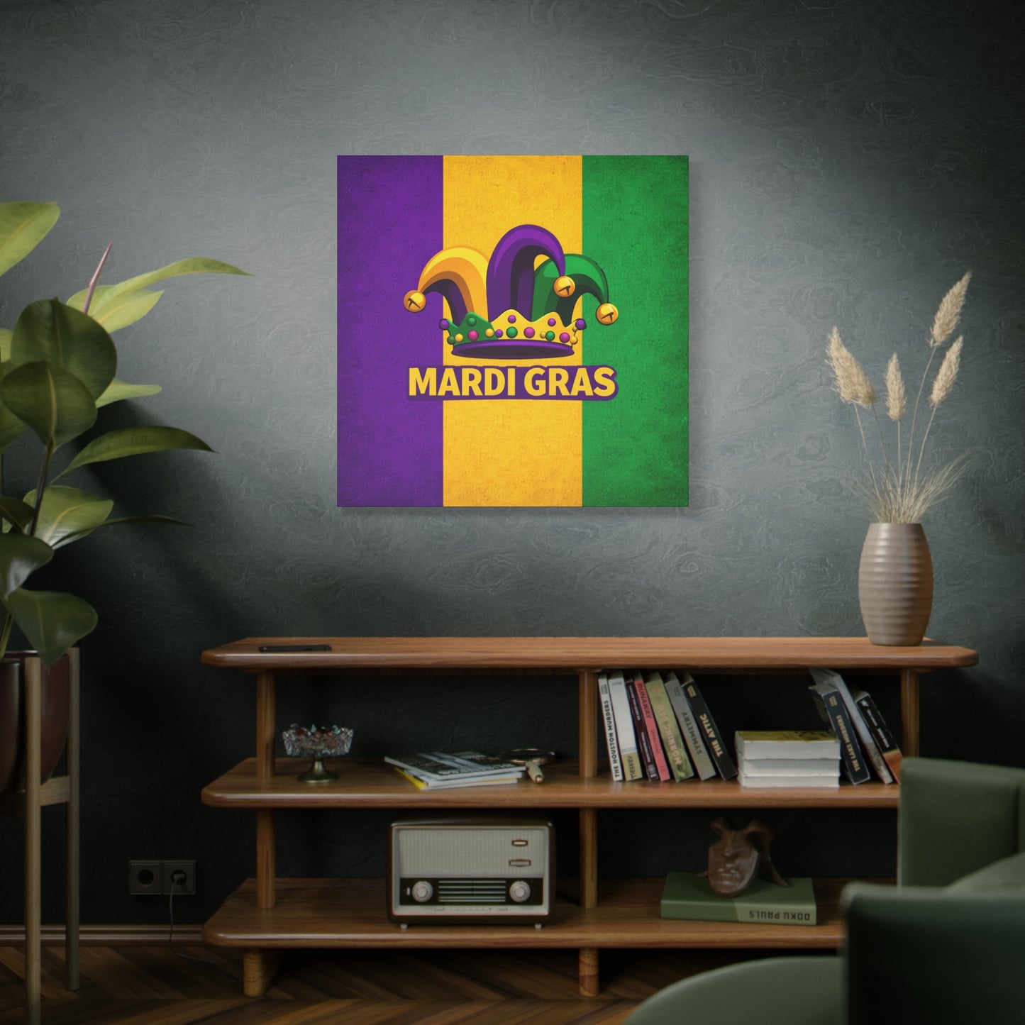 Mardi Gras Frameless Canvas Wall Art Sizes 10”x10” – 36”x36”