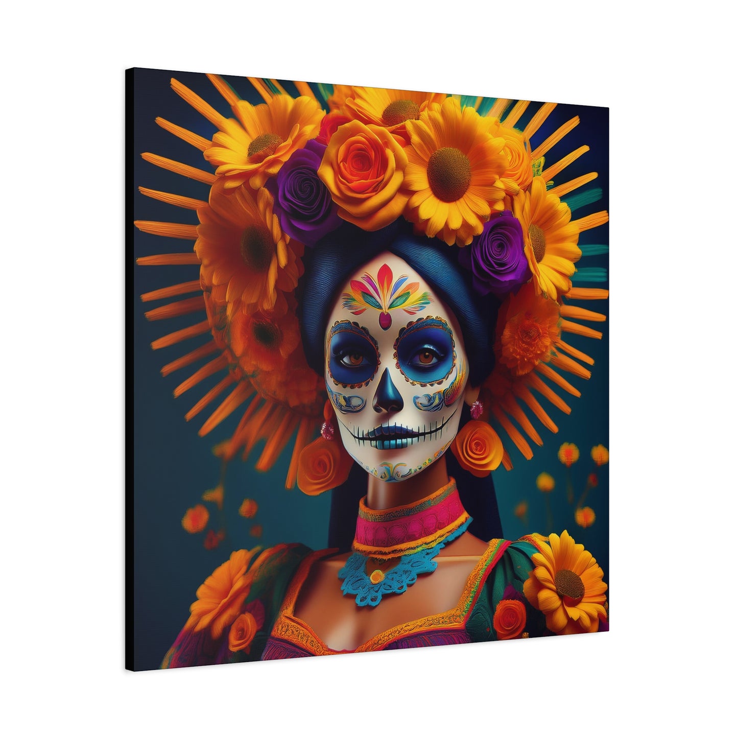 La Catrina Frameless Canvas Wall Art Sizes 10”x10” – 36”x36”