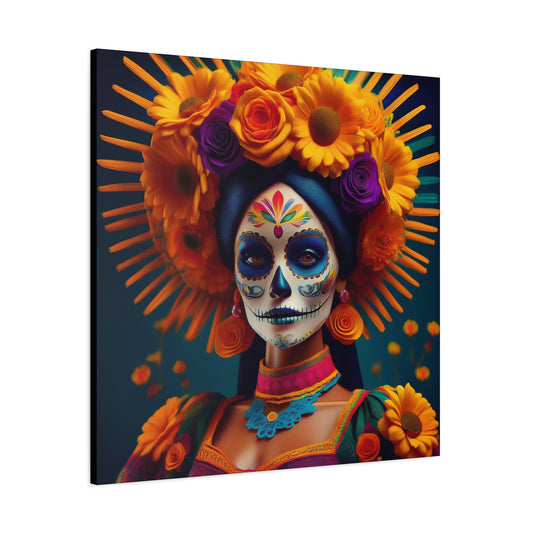 La Catrina Frameless Canvas Wall Art Sizes 10”x10” – 36”x36”